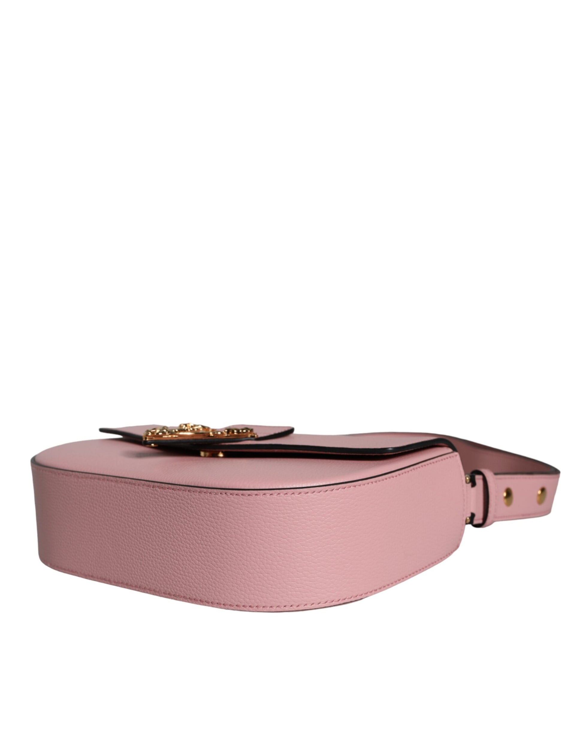 Versace Pink Grainy Calf Leather Logo Crossbody Shoulder Bag - ClickThatClicks 