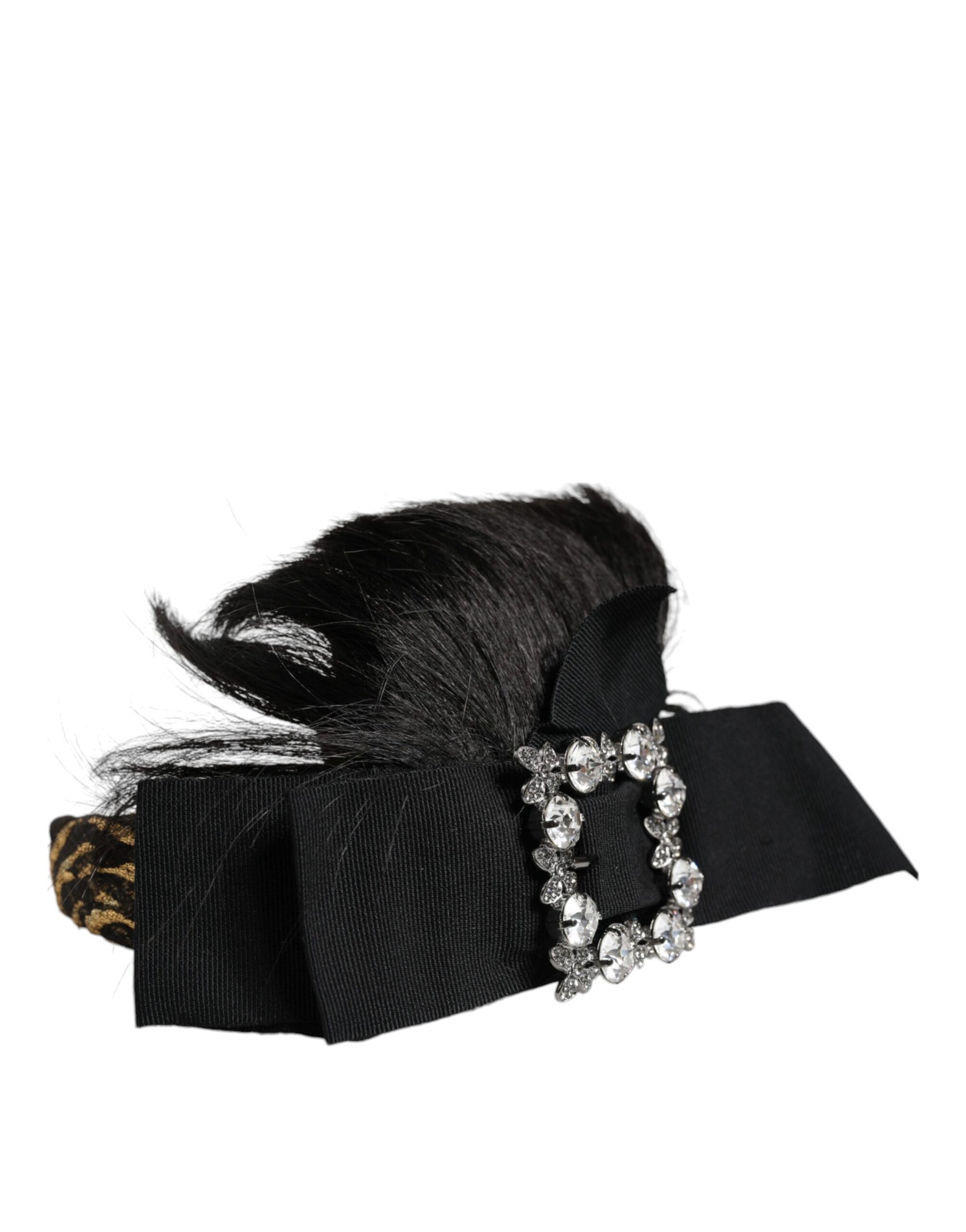 Dolce & Gabbana Black Hair Parrucchiera Crystal Headband Diadem - ClickThatClicks 