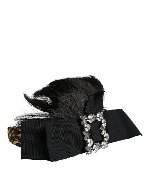 Dolce & Gabbana Black Hair Parrucchiera Crystal Headband Diadem - ClickThatClicks 
