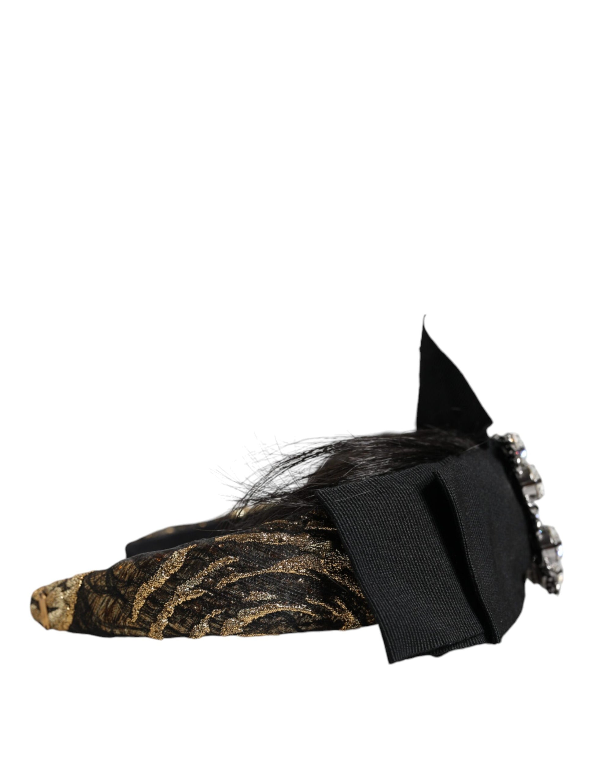 Dolce & Gabbana Black Hair Parrucchiera Crystal Headband Diadem - ClickThatClicks 