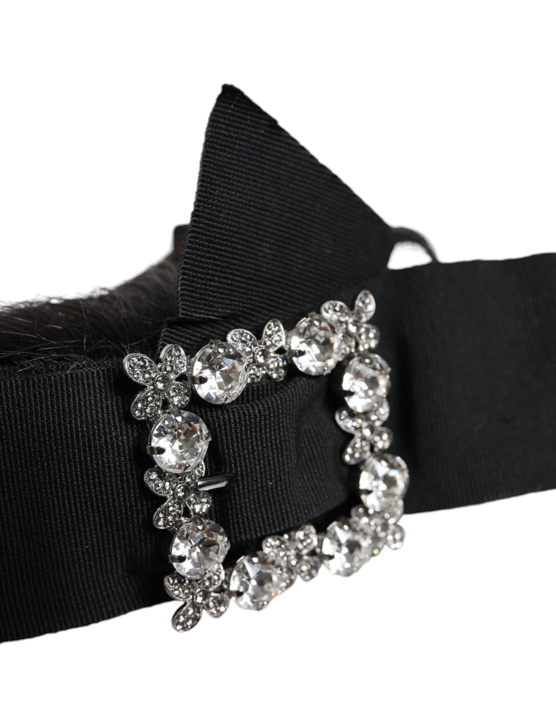 Dolce & Gabbana Black Hair Parrucchiera Crystal Headband Diadem - ClickThatClicks 