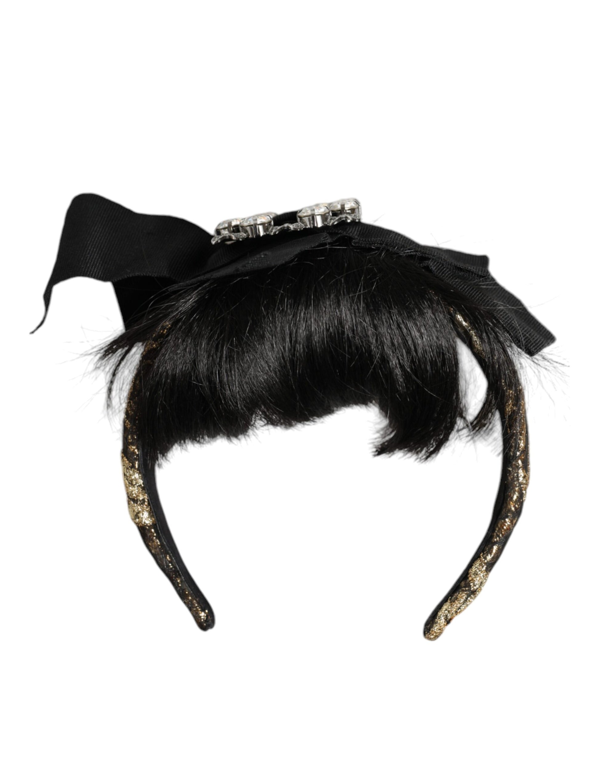 Dolce & Gabbana Black Hair Parrucchiera Crystal Headband Diadem - ClickThatClicks 