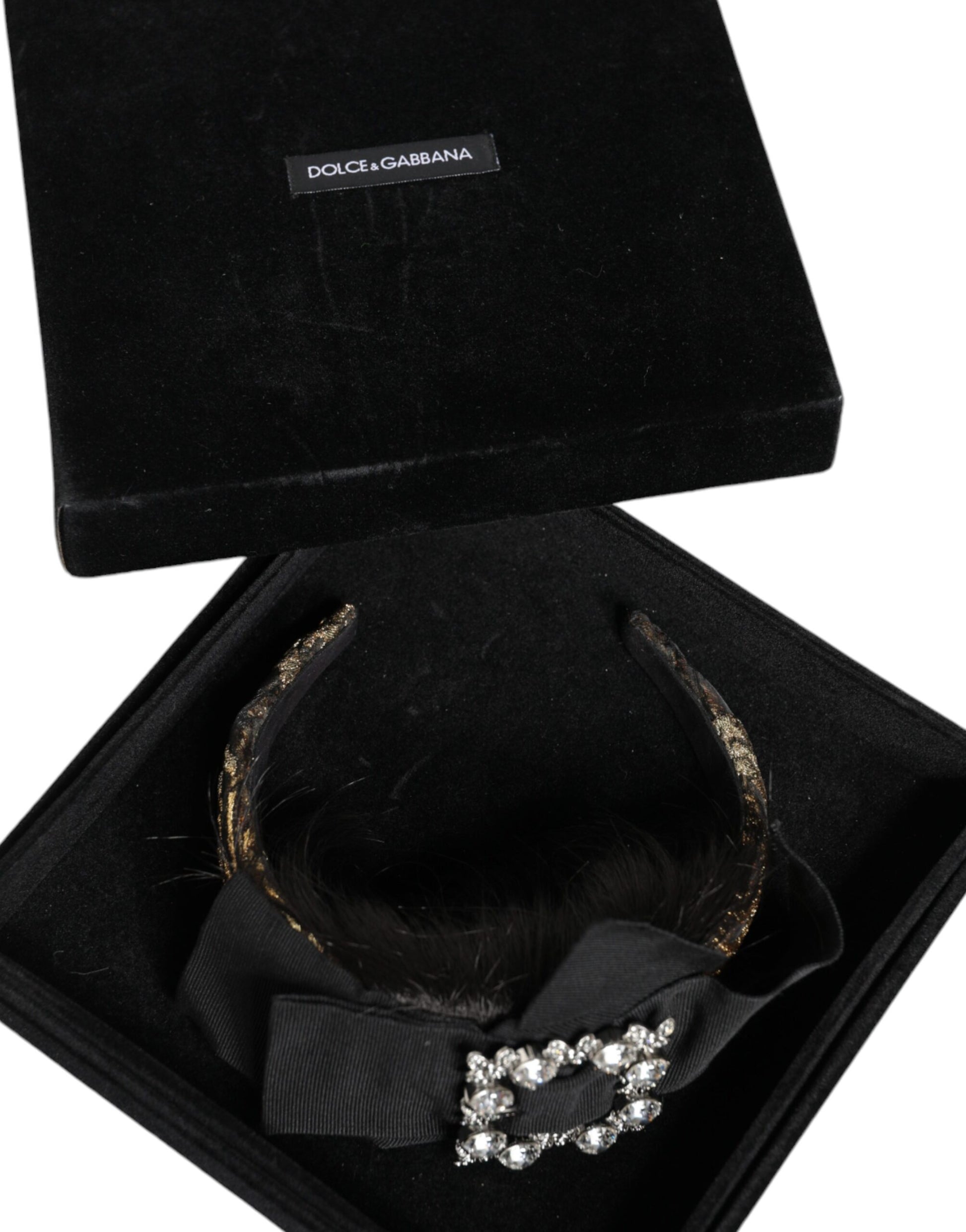 Dolce & Gabbana Black Hair Parrucchiera Crystal Headband Diadem - ClickThatClicks 
