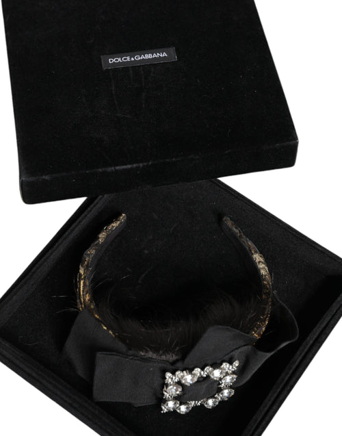 Dolce & Gabbana Black Hair Parrucchiera Crystal Headband Diadem - ClickThatClicks 