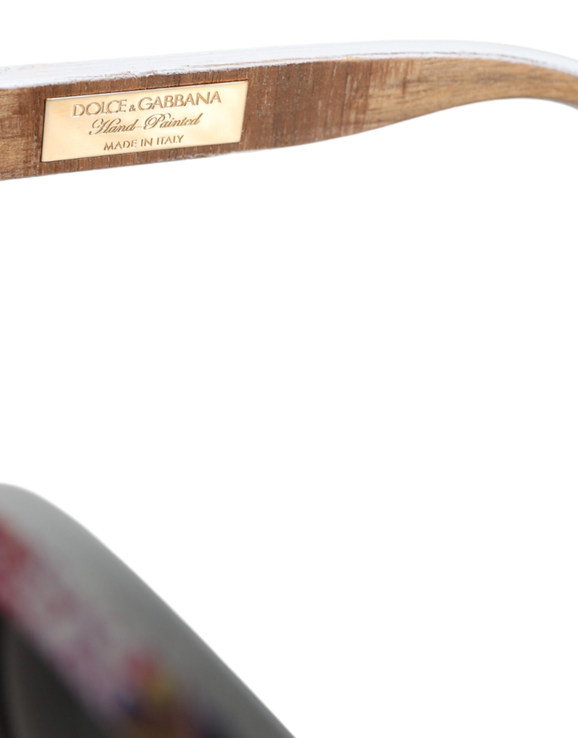 Dolce & Gabbana Multicolor Wood Crystal Brass Frame Floral Hand Paint Sunglasses - ClickThatClicks 