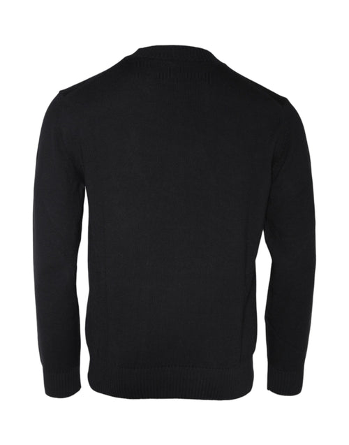 Versace Black Medusa Embroidery Crew Neck Pullover Sweater - ClickThatClicks 