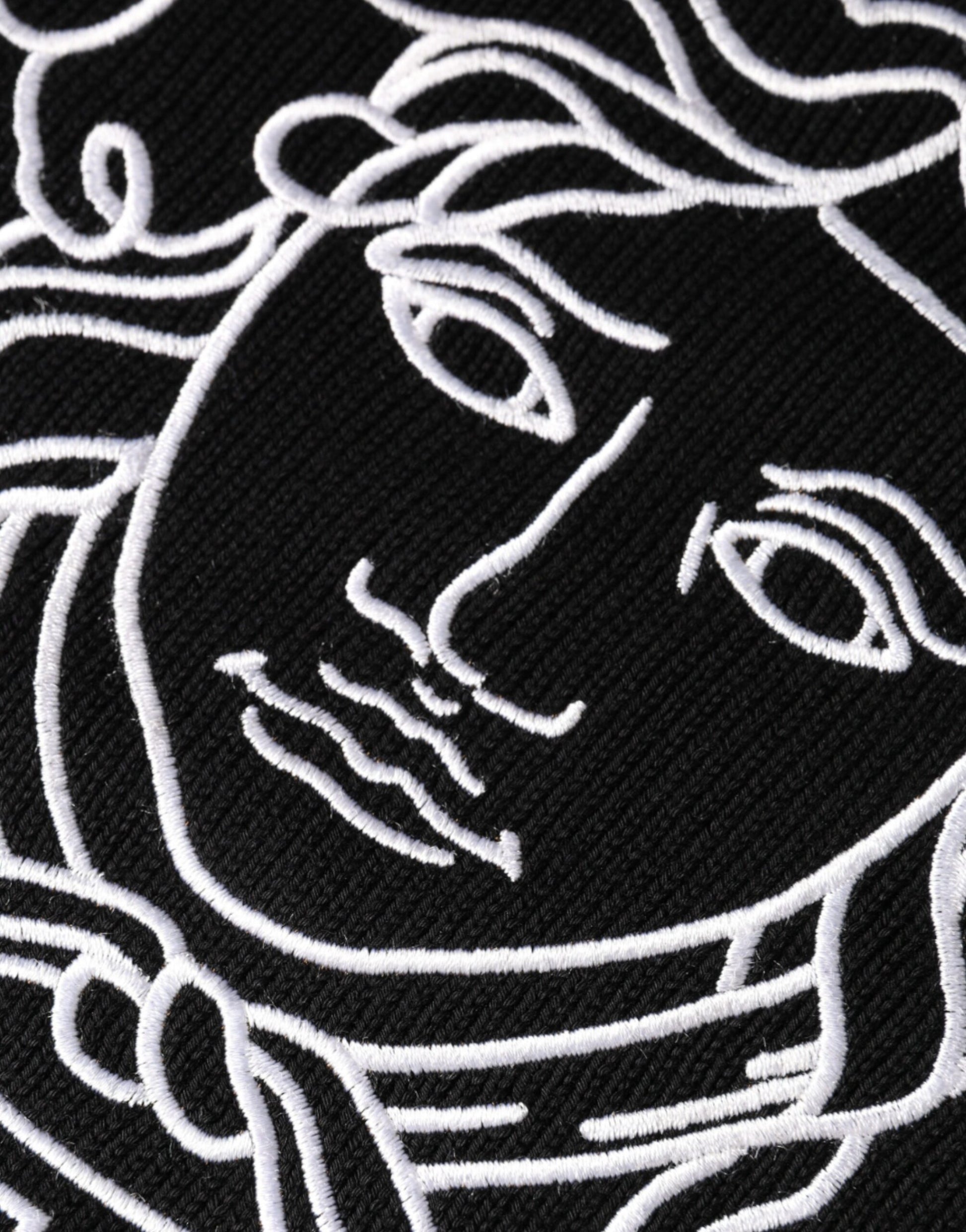 Versace Black Medusa Embroidery Crew Neck Pullover Sweater - ClickThatClicks 