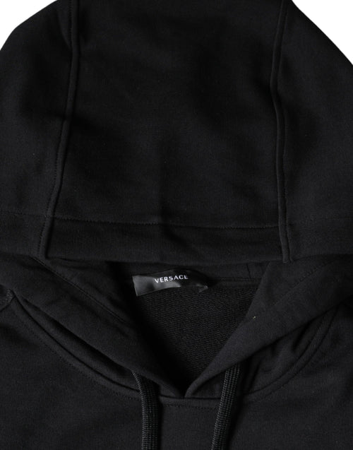 Versace Black Medusa Print Cotton HoodiePullover Sweatshirt Sweater - ClickThatClicks 