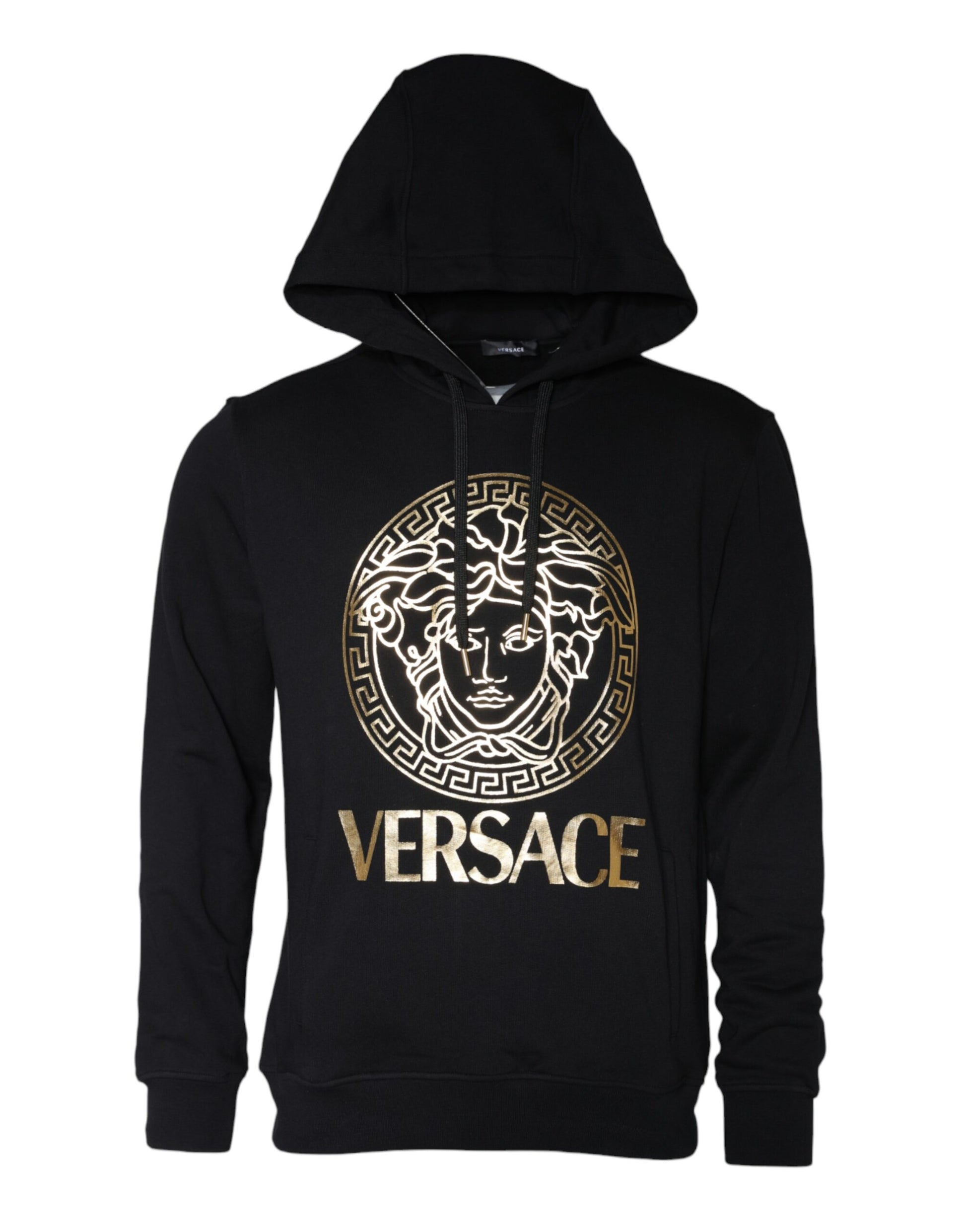 Versace Black Medusa Print Cotton HoodiePullover Sweatshirt Sweater - ClickThatClicks 