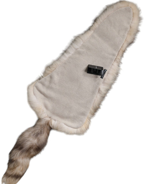 Dolce & Gabbana Brown Frost Fox Fur Neck Warmer Winter Scarf - ClickThatClicks 