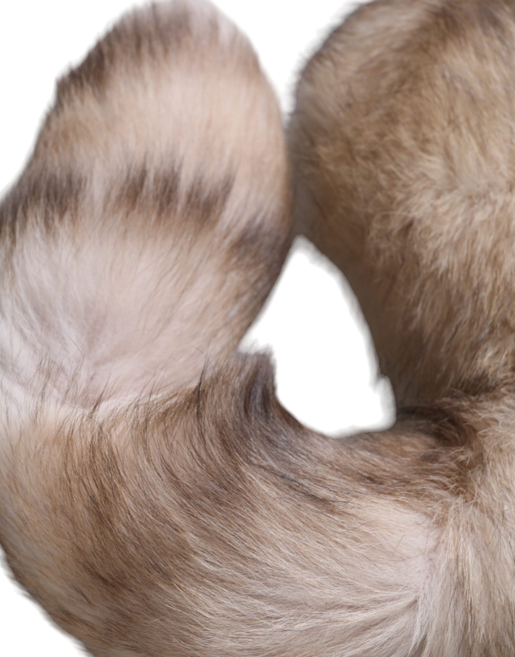 Dolce & Gabbana Brown Frost Fox Fur Neck Warmer Winter Scarf - ClickThatClicks 