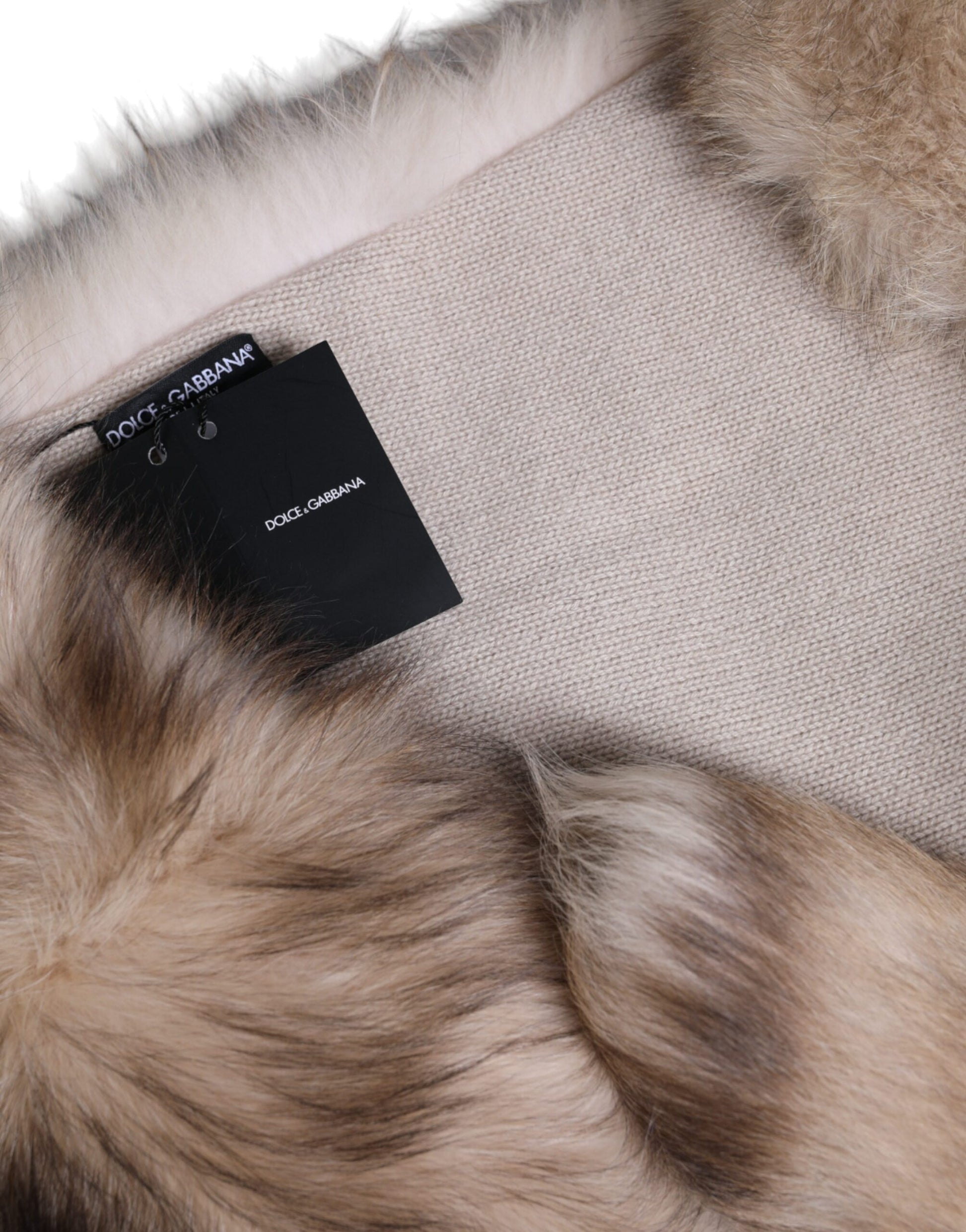 Dolce & Gabbana Brown Frost Fox Fur Neck Warmer Winter Scarf - ClickThatClicks 