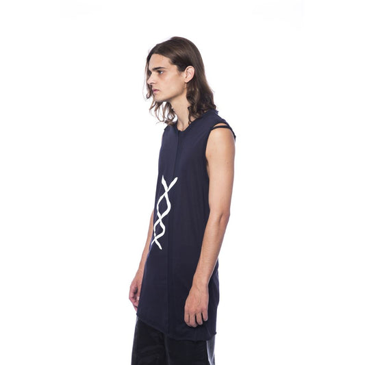 Nicolo Tonetto Black Cotton Men Tank Top - ClickThatClicks 