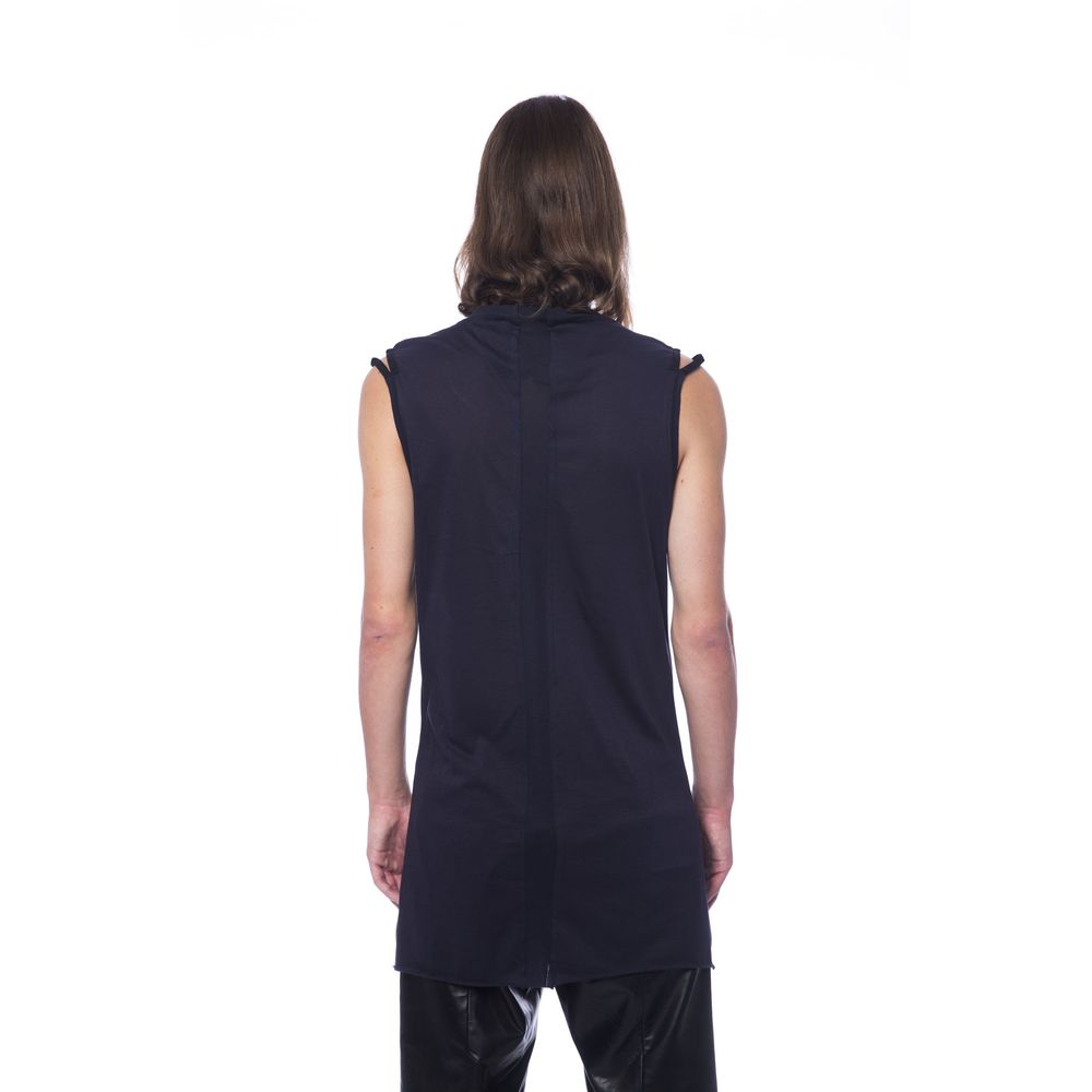 Nicolo Tonetto Black Cotton Men Tank Top - ClickThatClicks 