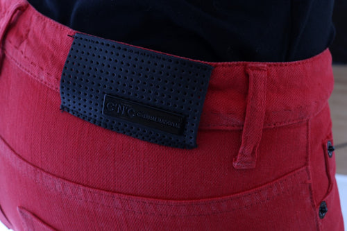 Costume National Red Cotton Stretch Slim Jeans - ClickThatClicks 
