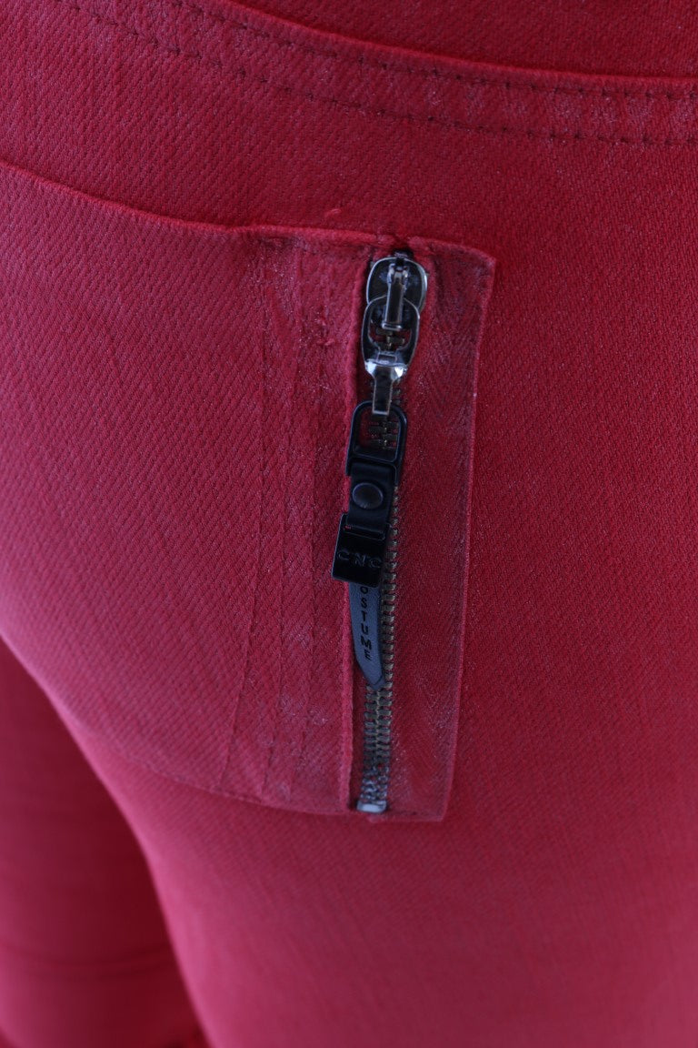 Costume National Red Cotton Stretch Slim Jeans - ClickThatClicks 
