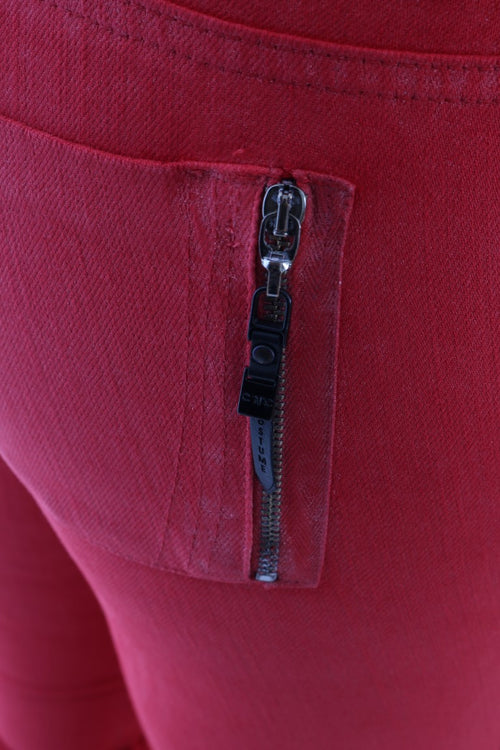 Costume National Red Cotton Stretch Slim Jeans - ClickThatClicks 