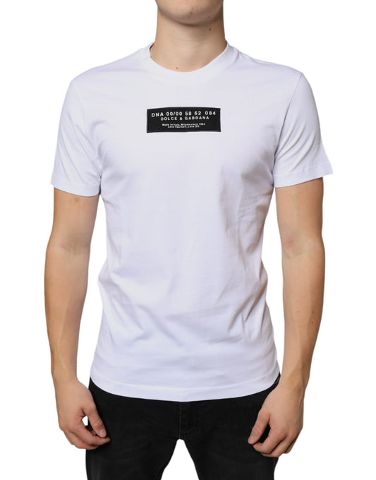 Dolce & Gabbana White Cotton DG Applique Casual T-shirt - ClickThatClicks 
