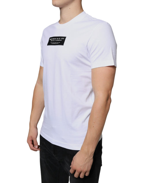 Dolce & Gabbana White Cotton DG Applique Casual T-shirt - ClickThatClicks 