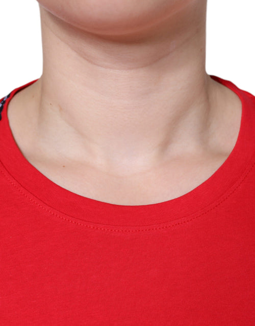 Dolce & Gabbana Red Cotton Crew Neck Short Sleeve Tee T-shirt - ClickThatClicks 