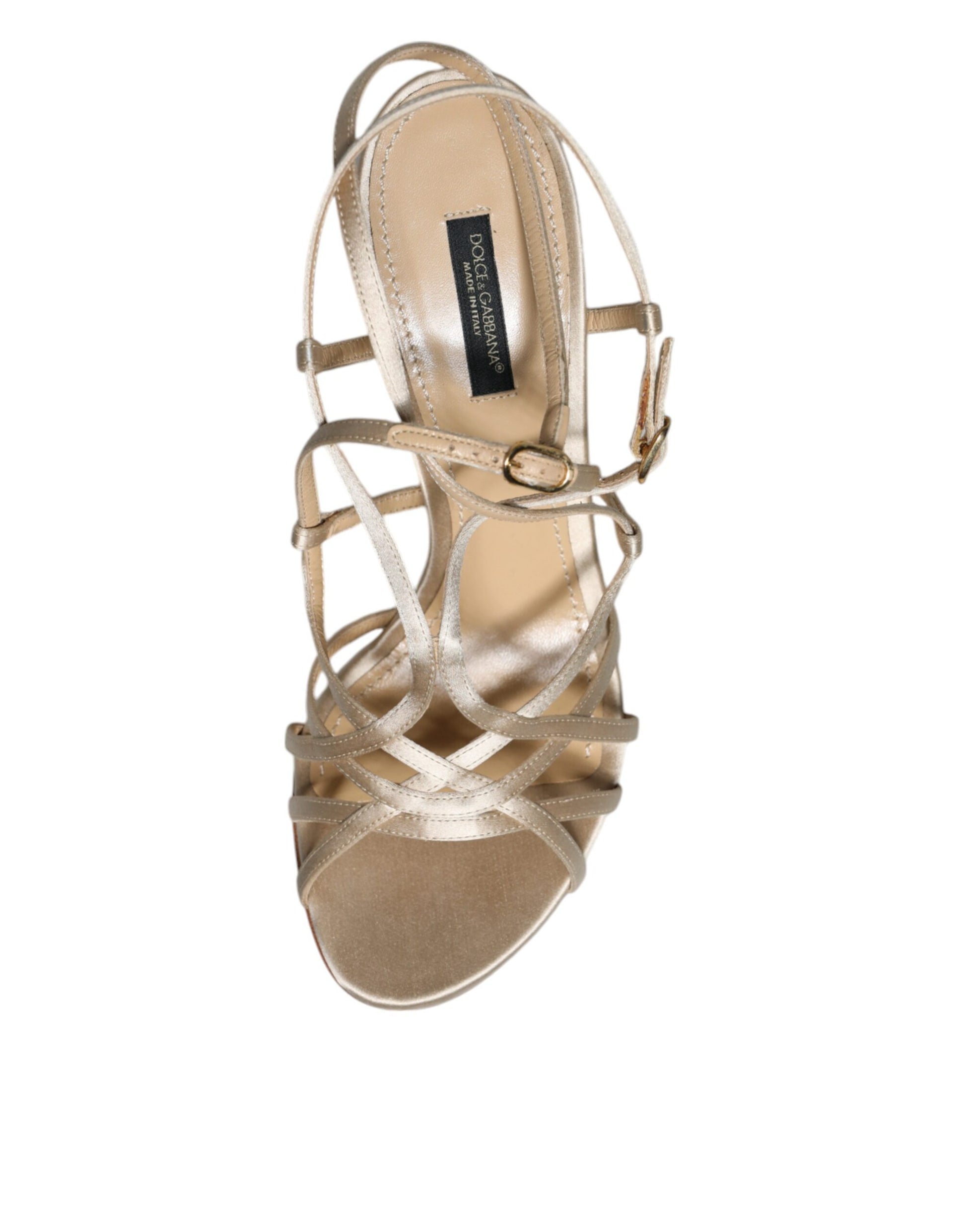 Dolce & Gabbana Beige Leather Stiletto Heels Sandals Shoes - ClickThatClicks 
