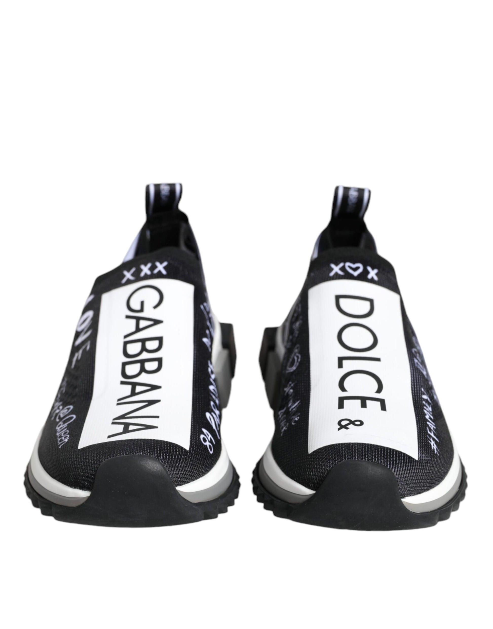 Dolce & Gabbana Black White Sorrento Low Top Sneakers Shoes - ClickThatClicks 