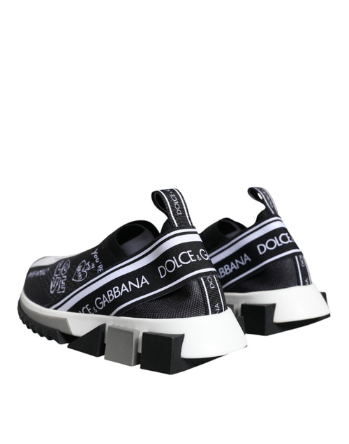 Dolce & Gabbana Black White Sorrento Low Top Sneakers Shoes - ClickThatClicks 