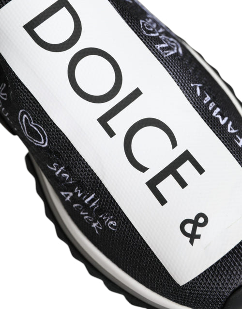 Dolce & Gabbana Black White Sorrento Low Top Sneakers Shoes - ClickThatClicks 