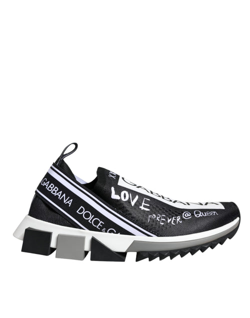 Dolce & Gabbana Black White Sorrento Low Top Sneakers Shoes - ClickThatClicks 