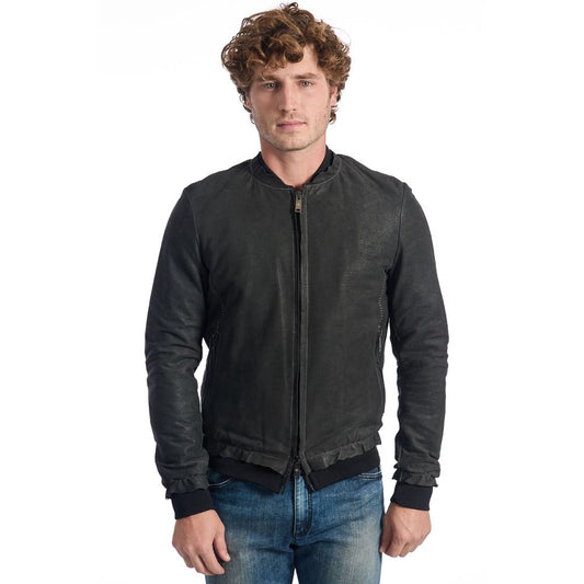 Roberto Pepe Luxury Gray Lambskin Men Jacket - ClickThatClicks 