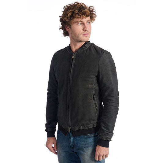 Roberto Pepe Luxury Gray Lambskin Men Jacket - ClickThatClicks 