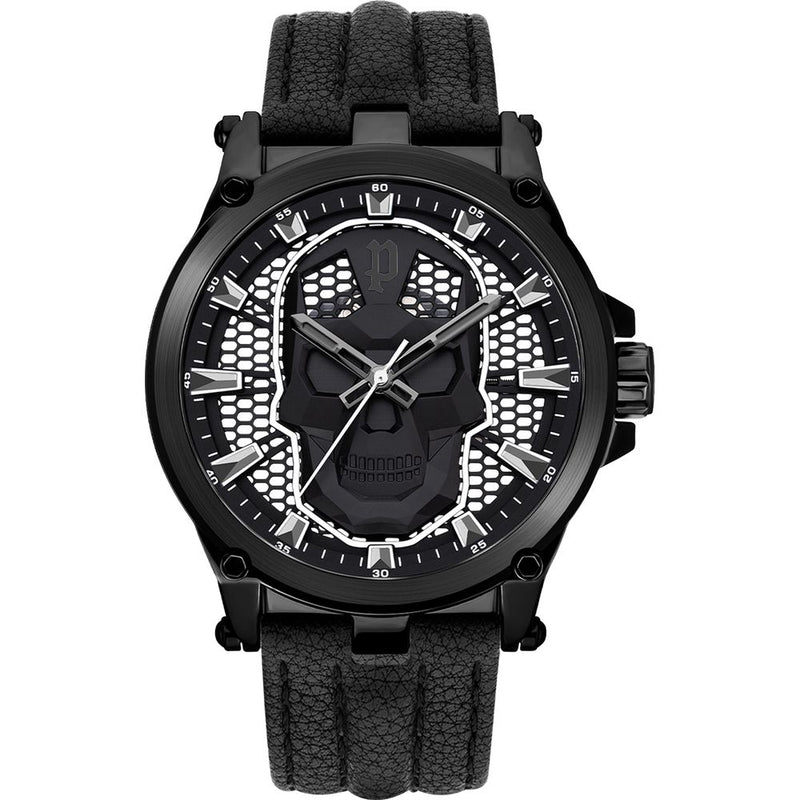Police Black Leather Dress Watch