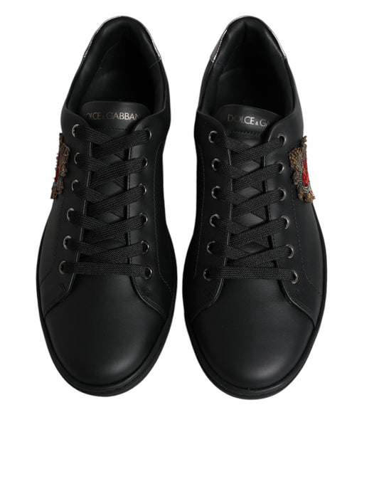 Dolce & Gabbana Black London Sacred Heart Men Sneakers Shoes - ClickThatClicks 