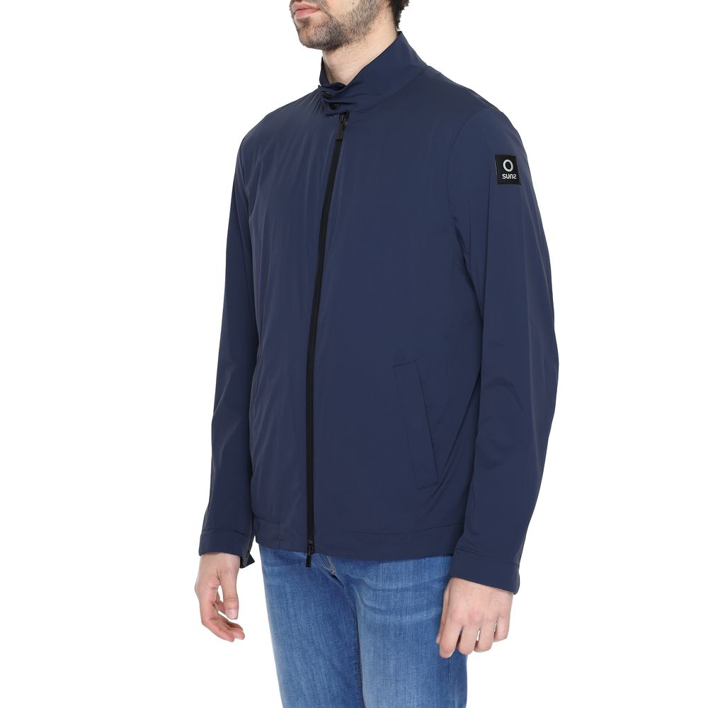 Suns Blue Nylon Full-Length Jacket - ClickThatClicks 