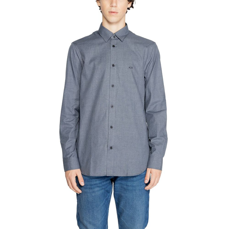 Armani Exchange Blue Cotton Dress Shirt