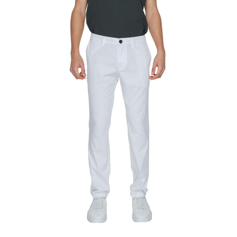 Armani Exchange White Cotton Casual Pants