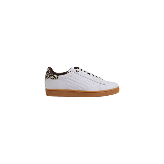 EA7 Emporio Armani Beige Leather Low Top Sneakers - ClickThatClicks 