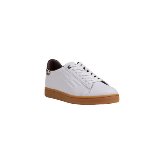 EA7 Emporio Armani Beige Leather Low Top Sneakers - ClickThatClicks 