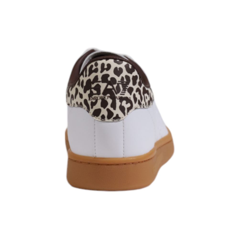 EA7 Emporio Armani Beige Leather Low Top Sneakers - ClickThatClicks 