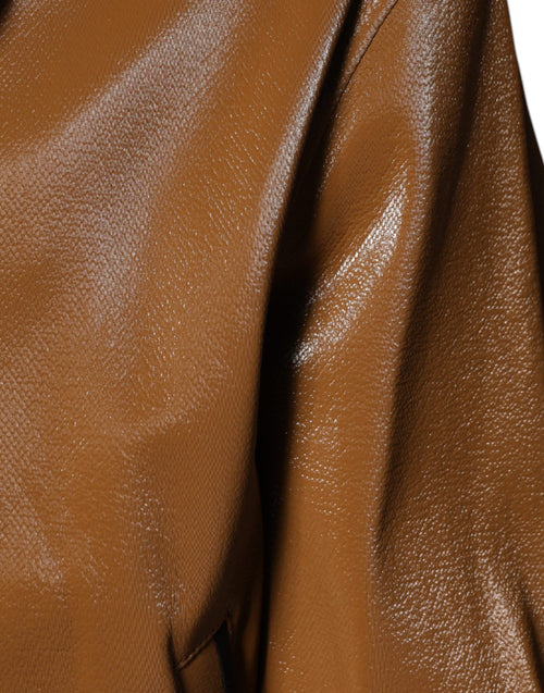 Dolce & Gabbana Brown Leather Full Zip Men Bomber Jacket - ClickThatClicks 