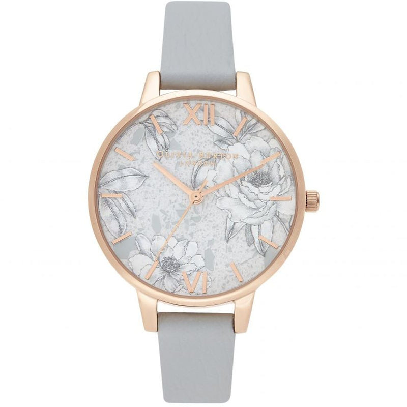 Olivia Burton Gray Artificial Leather Dress Watch