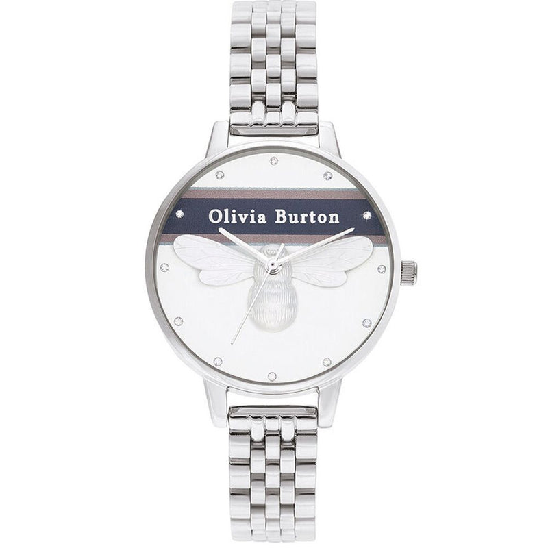 Olivia Burton Silver Stainless Steel Dress Watch