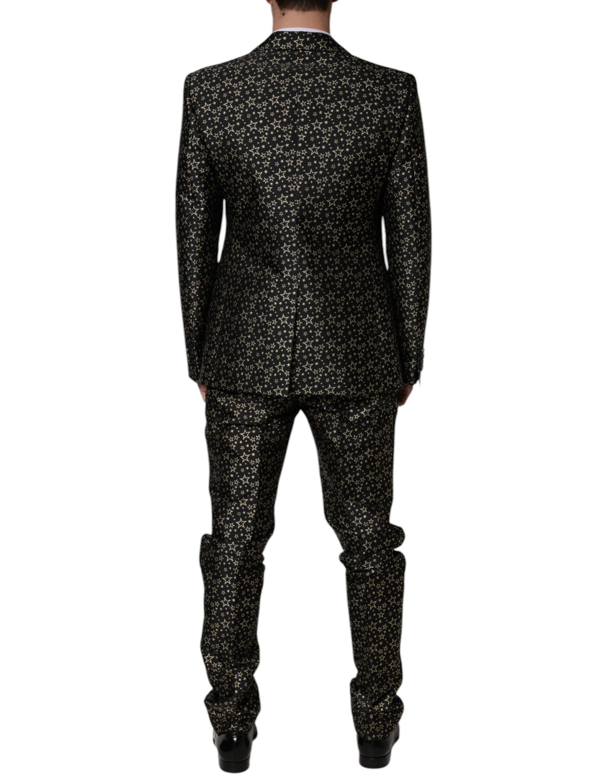 Dolce & Gabbana Black Stars Jacquard SICILIA 2 Piece Suit - ClickThatClicks 