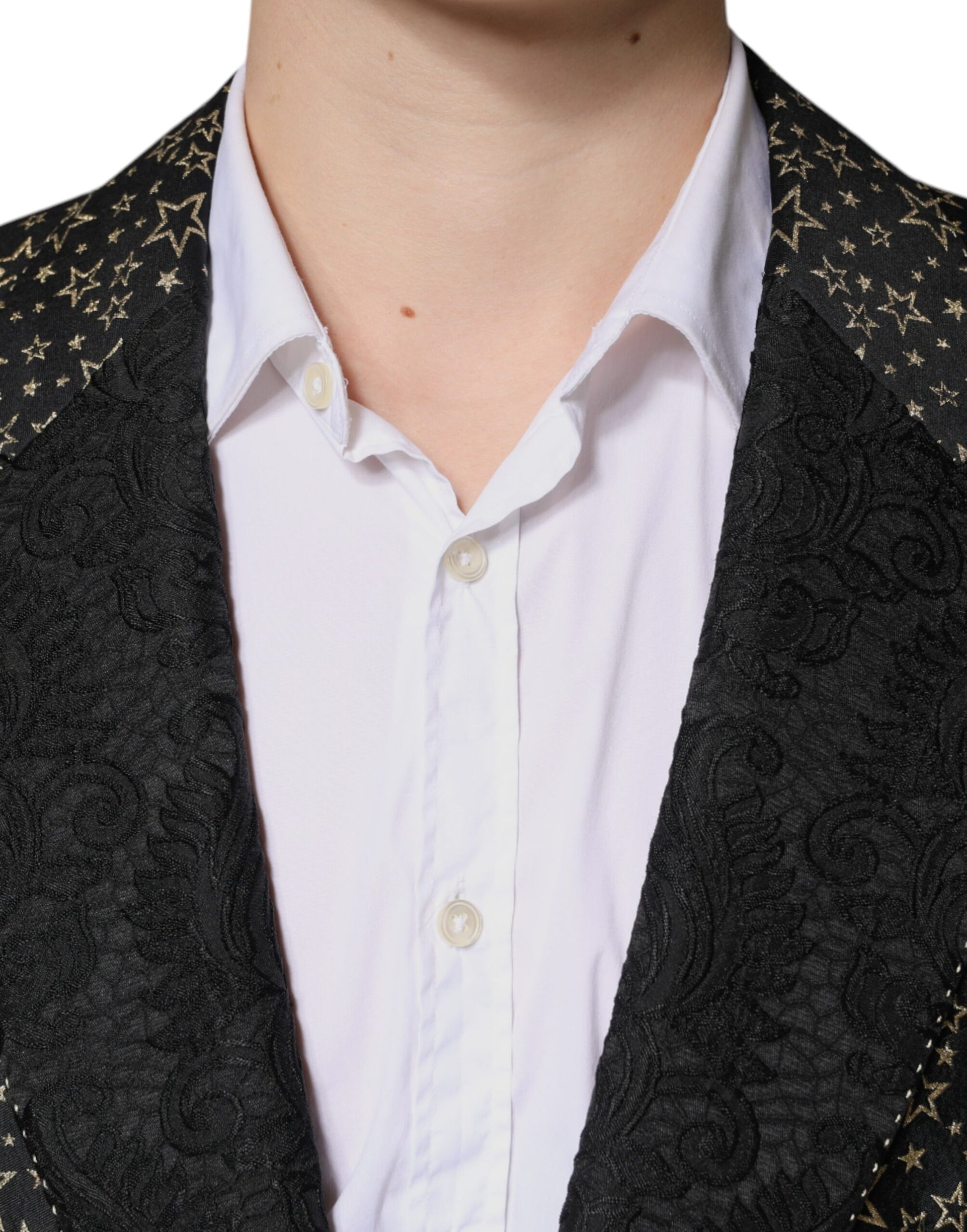 Dolce & Gabbana Black Stars Jacquard SICILIA 2 Piece Suit - ClickThatClicks 