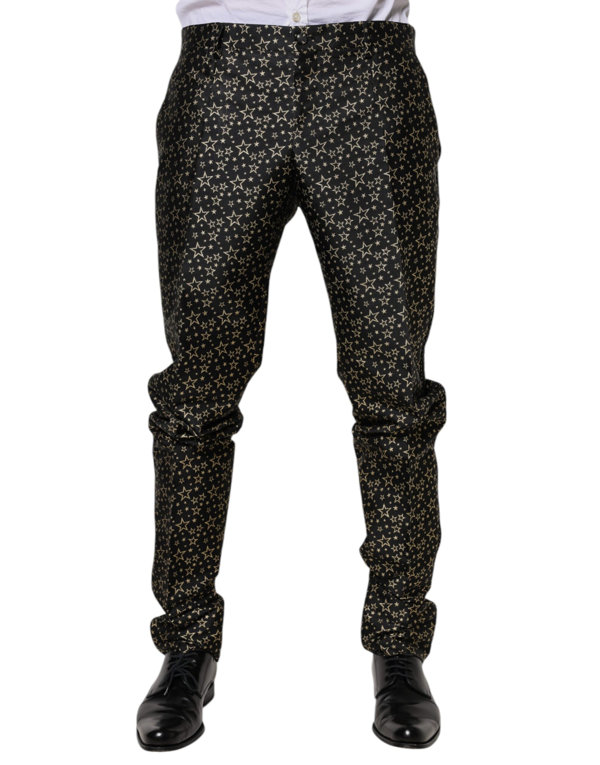 Dolce & Gabbana Black Stars Jacquard SICILIA 2 Piece Suit - ClickThatClicks 