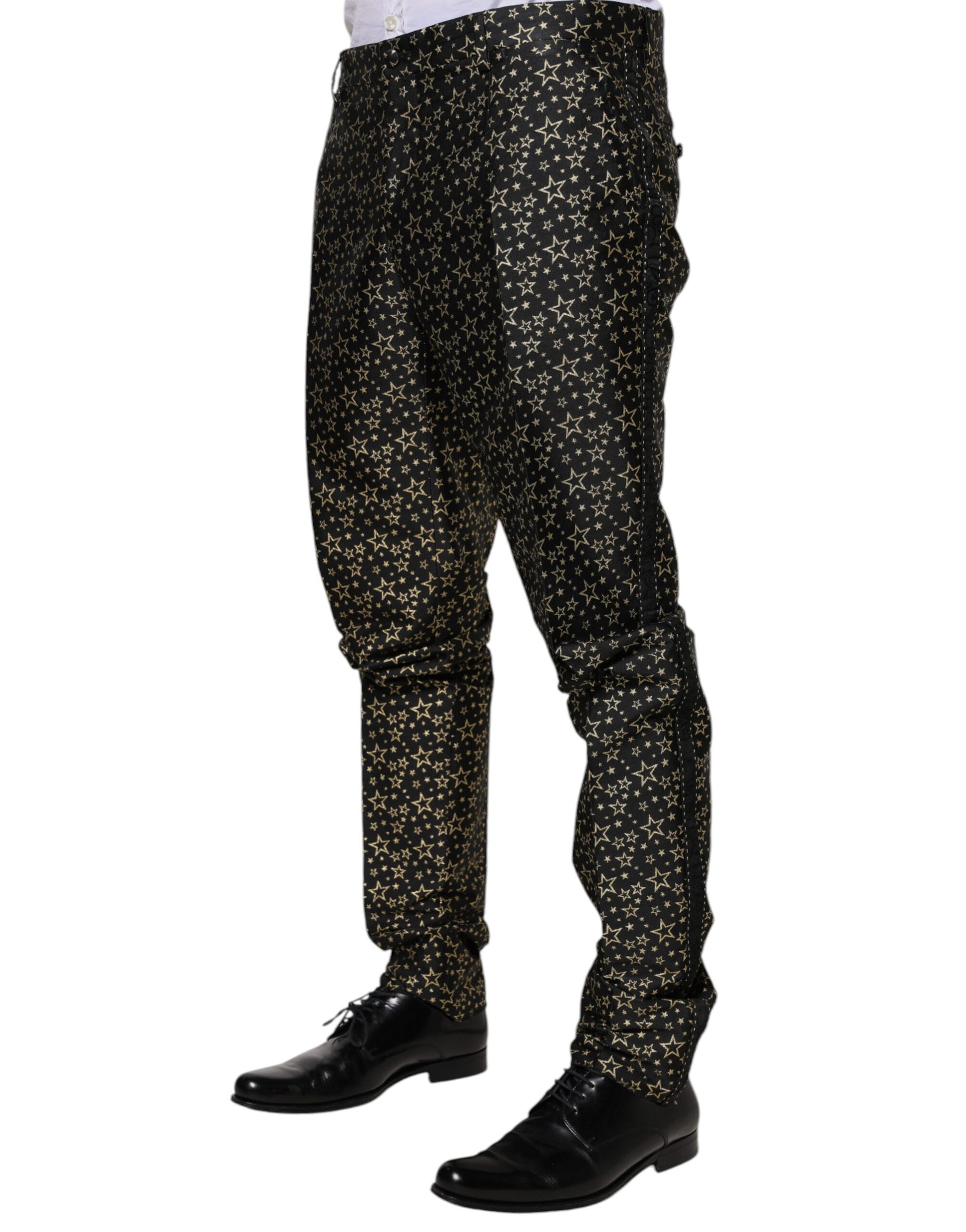 Dolce & Gabbana Black Stars Jacquard SICILIA 2 Piece Suit - ClickThatClicks 