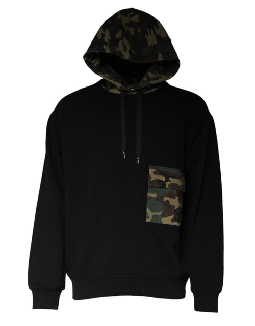 Dolce & Gabbana Black Camouflage Hooded Sweatshirt Sweater - ClickThatClicks 