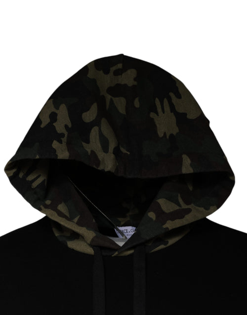 Dolce & Gabbana Black Camouflage Hooded Sweatshirt Sweater - ClickThatClicks 
