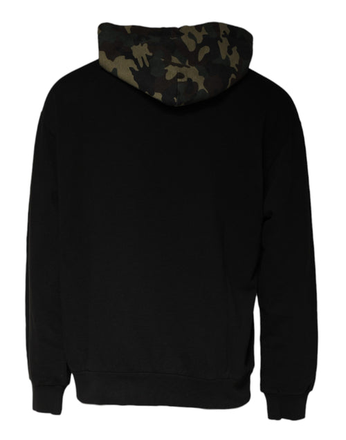 Dolce & Gabbana Black Camouflage Hooded Sweatshirt Sweater - ClickThatClicks 