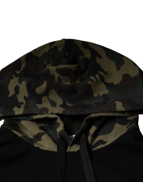 Dolce & Gabbana Black Camouflage Hooded Sweatshirt Sweater - ClickThatClicks 